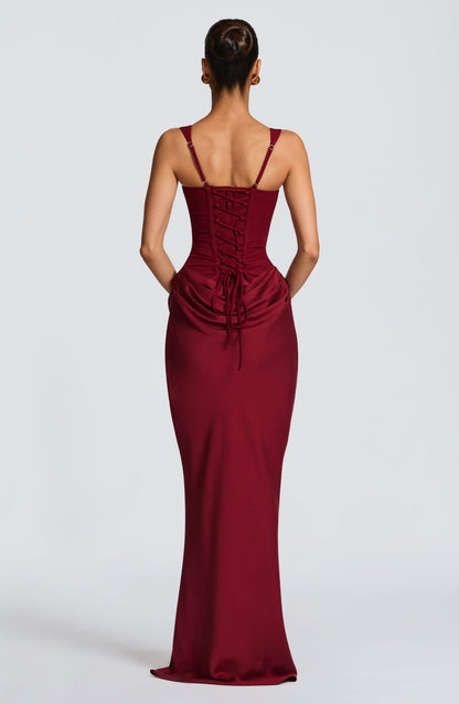 Vesper | Women's Elegant Draped Square Neck Maxi Dress