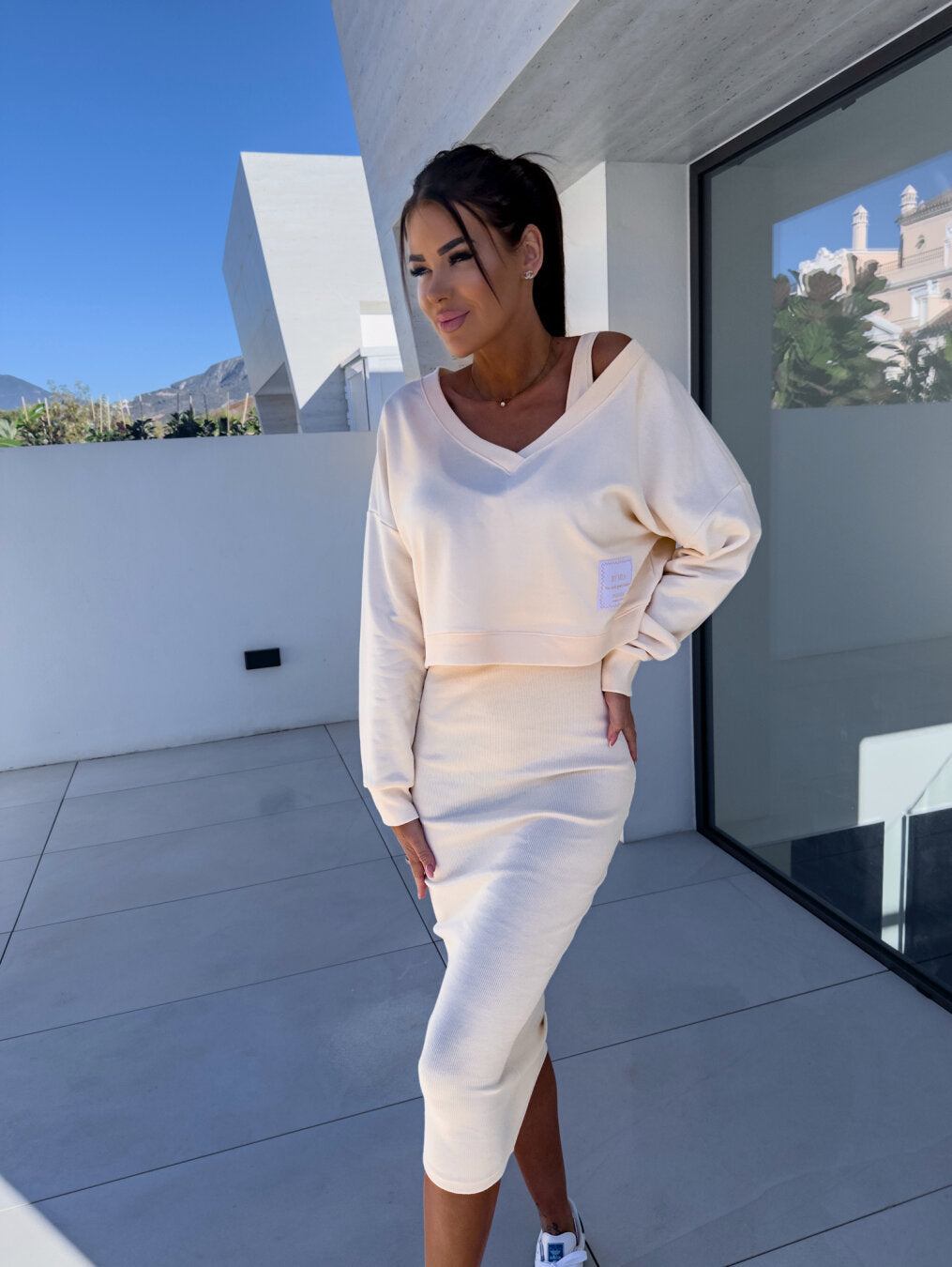 Tahlia | Women’s V-neck Two-Piece Midi Dress