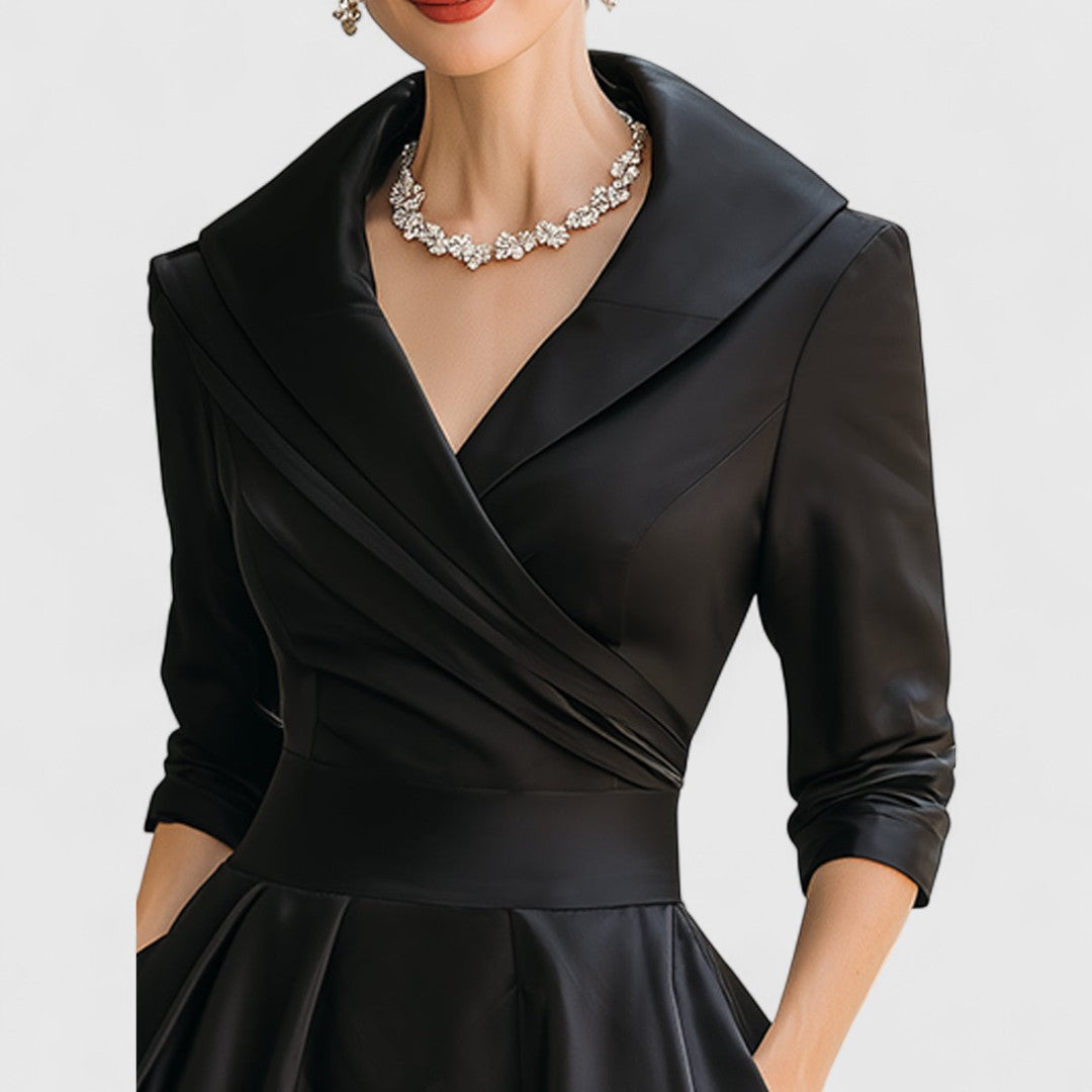 Finola | Women's Elegant Wrap Midi Evening Dress