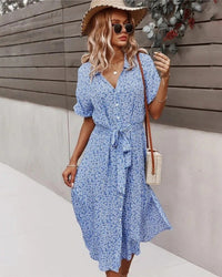 Megan | Women's Wrapped Floral Button Dress