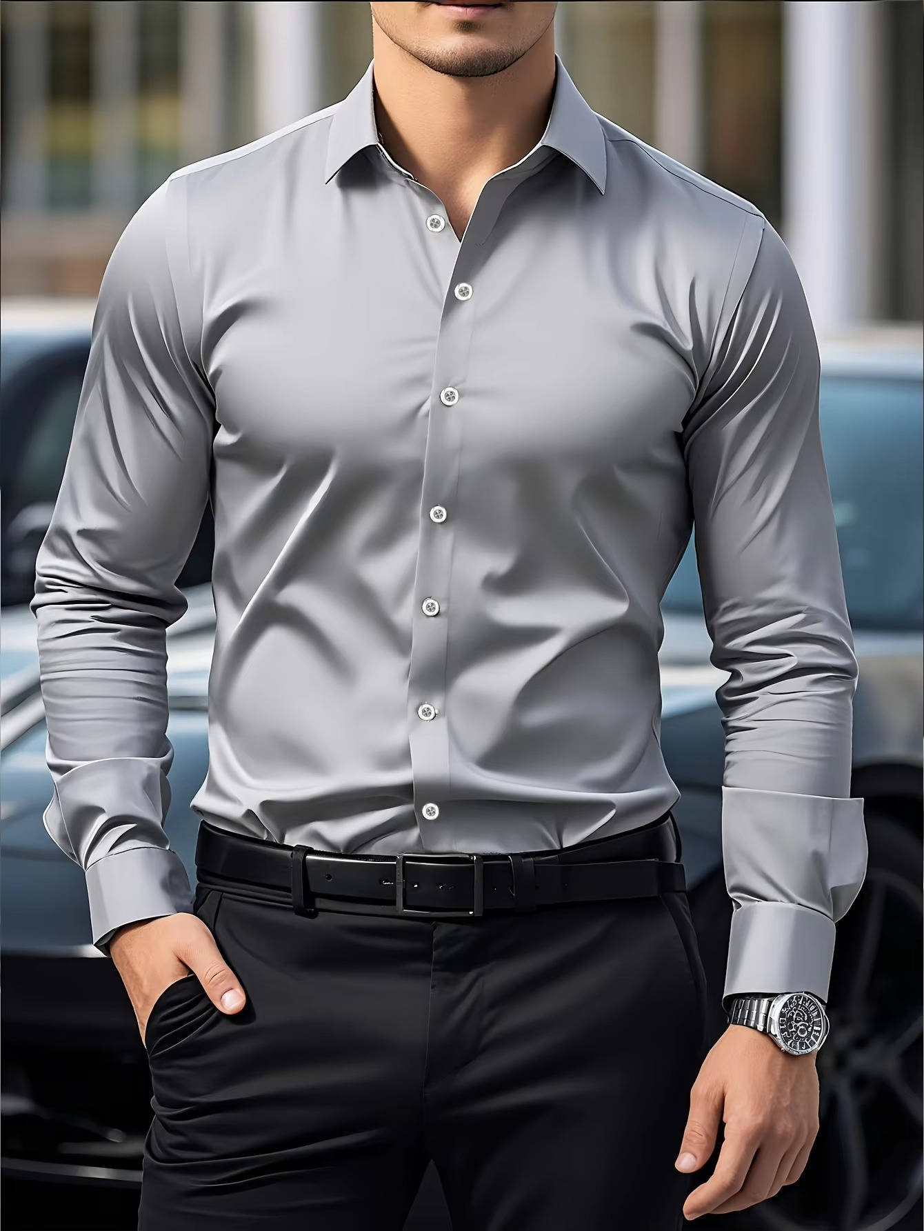 Ciaran | Men's Casual Slim Fit Long Sleeve Shirt