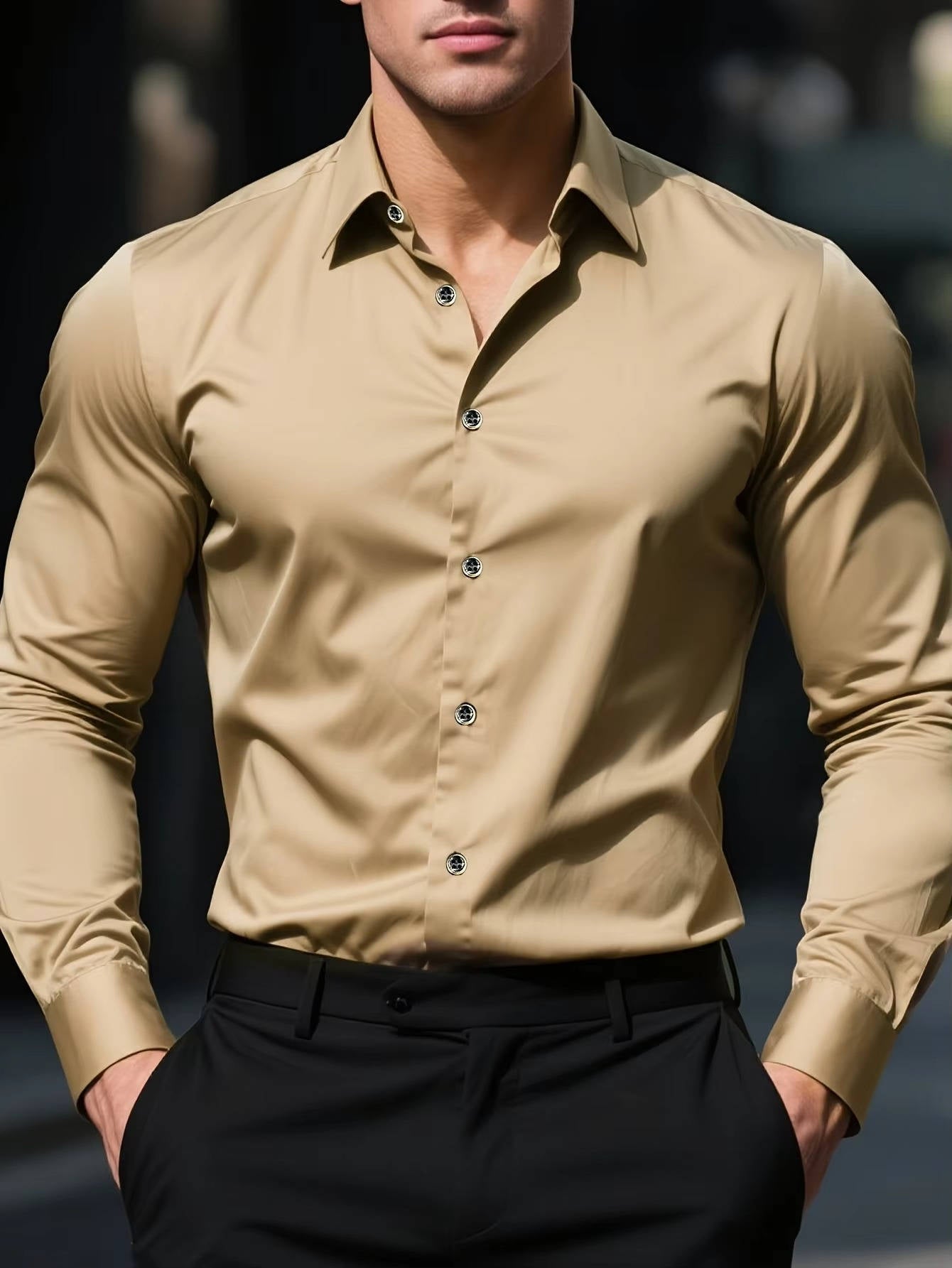 Ciaran | Men's Casual Slim Fit Long Sleeve Shirt