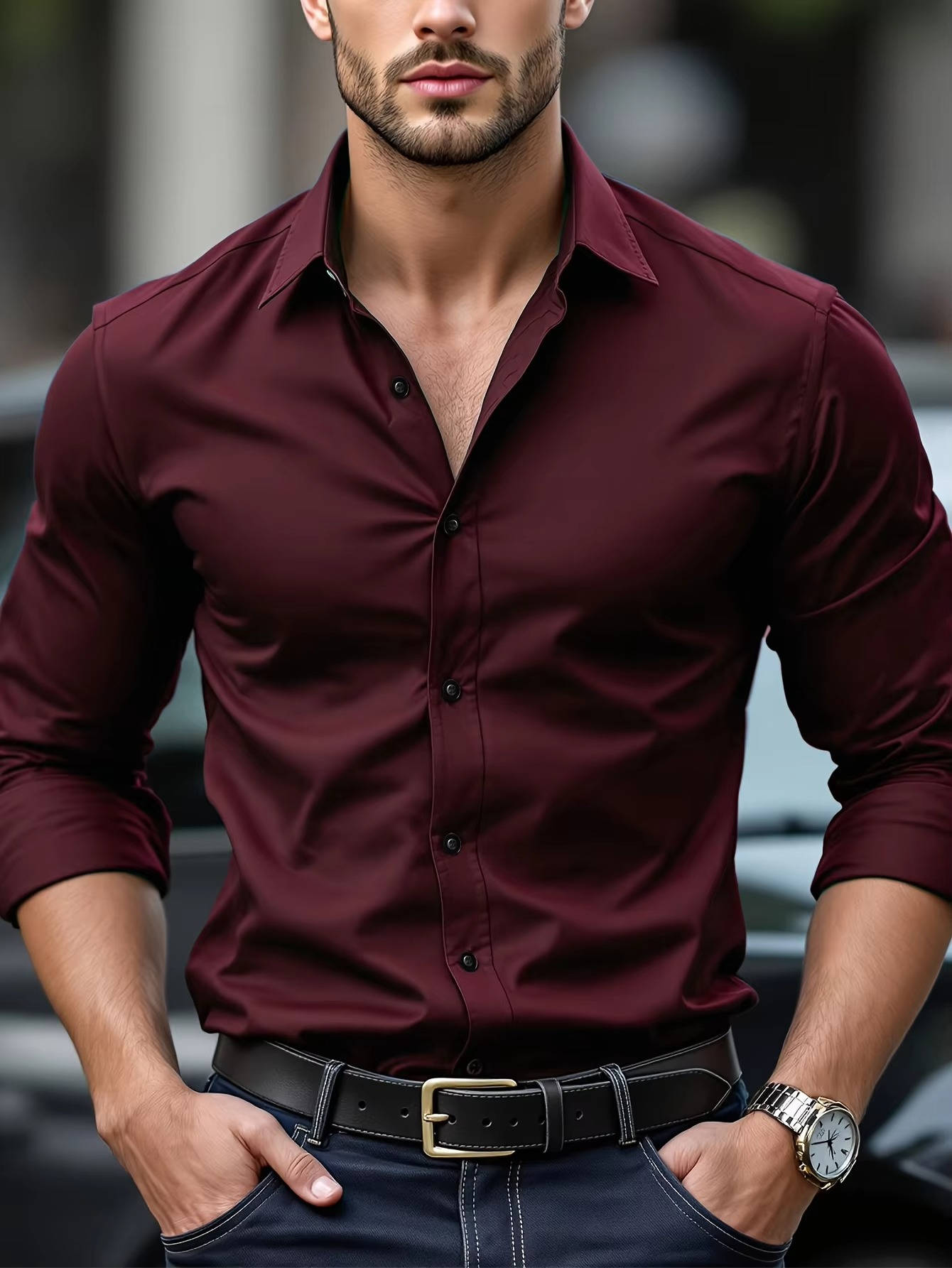 Ciaran | Men's Casual Slim Fit Long Sleeve Shirt