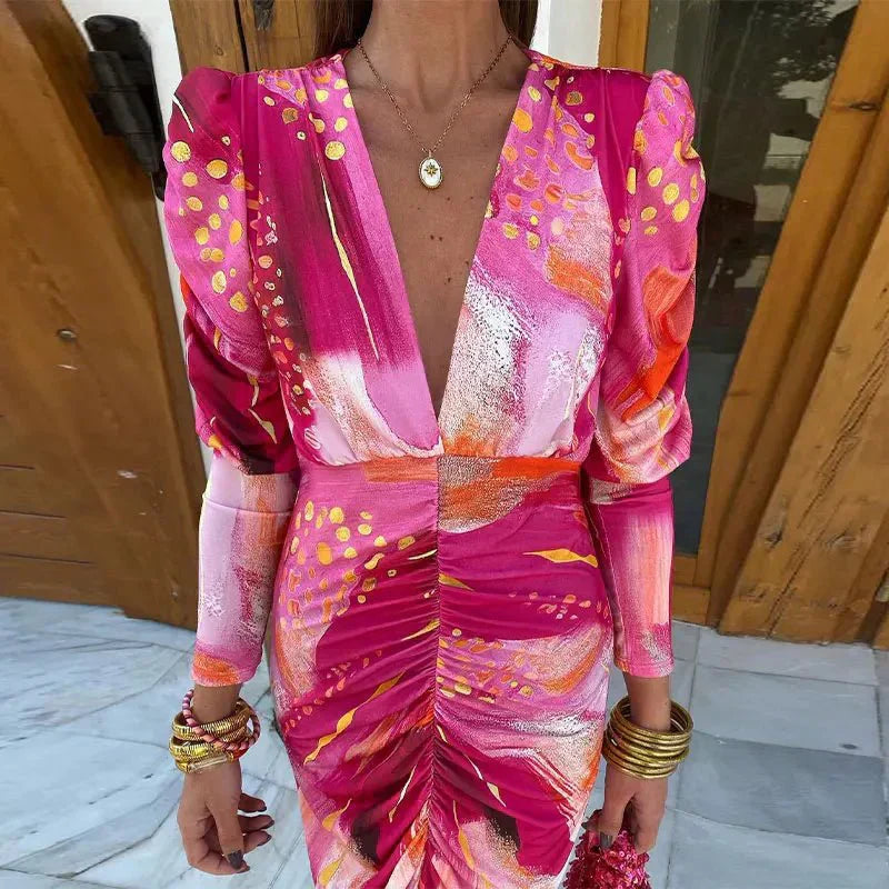 Selah | Women's Flowy Wedding Guest Dress with Long Sleeves