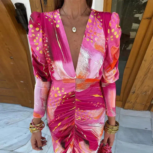 Selah | Women's Flowy Wedding Guest Dress with Long Sleeves