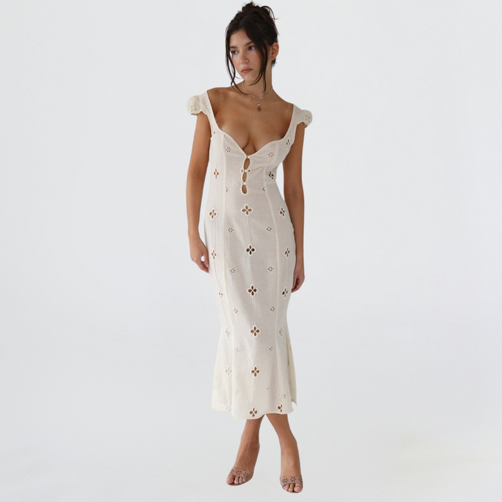 Keira | Women’s Buttoned Wedding Guest Midi Dress