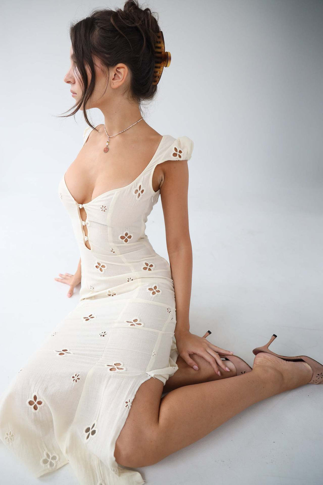 Keira | Women’s Buttoned Wedding Guest Midi Dress