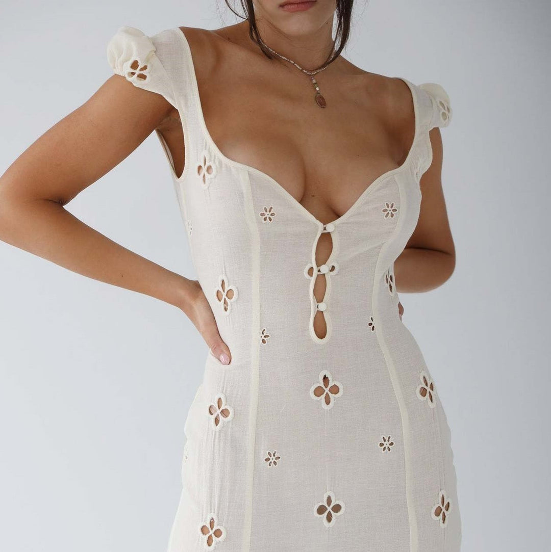 Keira | Women’s Buttoned Wedding Guest Midi Dress