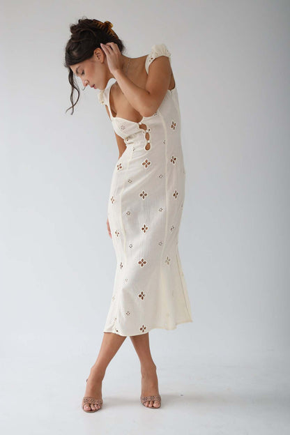 Keira | Women’s Buttoned Wedding Guest Midi Dress