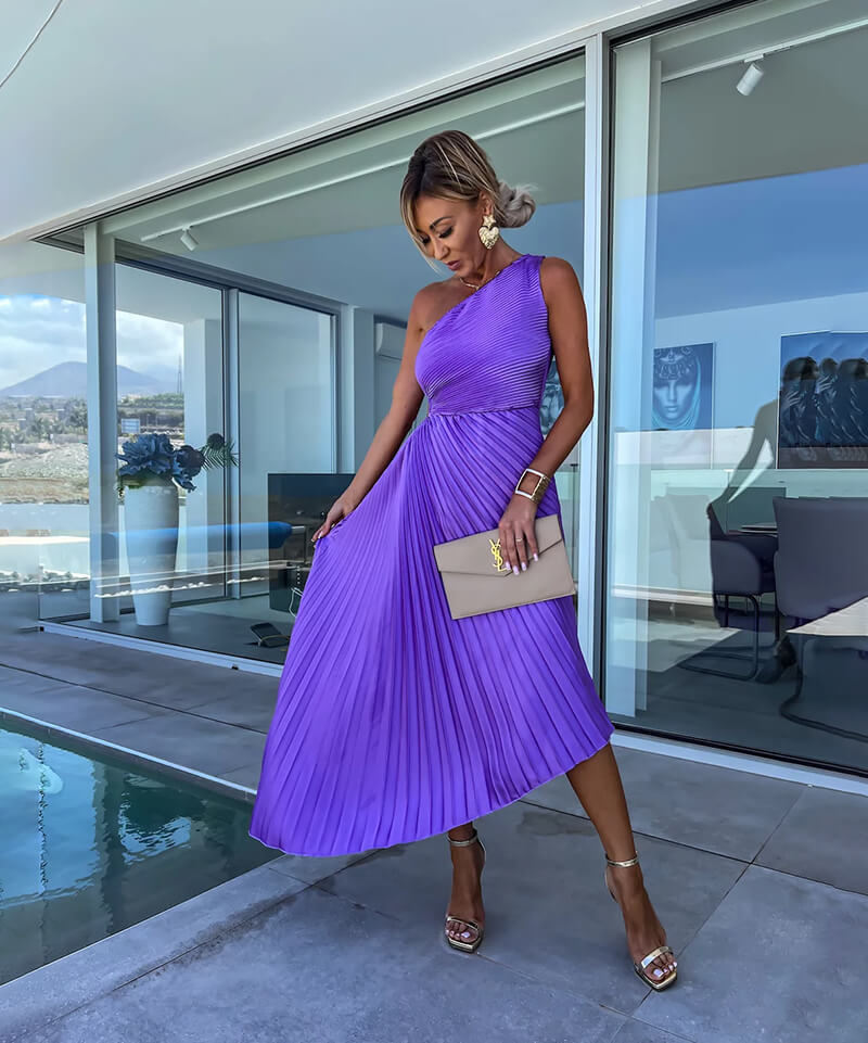 Addison | Women’s Pleated Wedding Guest Dress