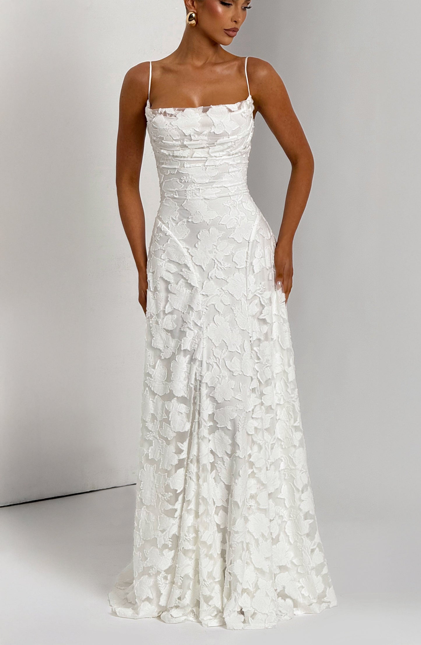 Eithne | Women's Floral Open Back Wedding Guest Maxi Dress