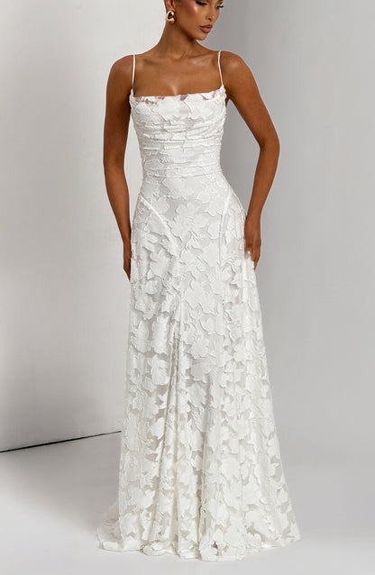 Eithne | Women's Floral Open Back Wedding Guest Maxi Dress