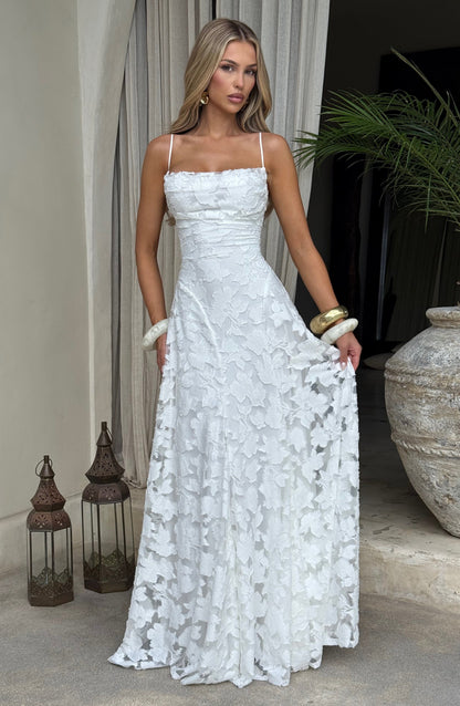 Eithne | Women's Floral Open Back Wedding Guest Maxi Dress