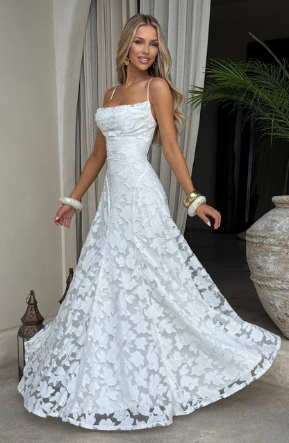 Eithne | Women's Floral Open Back Wedding Guest Maxi Dress