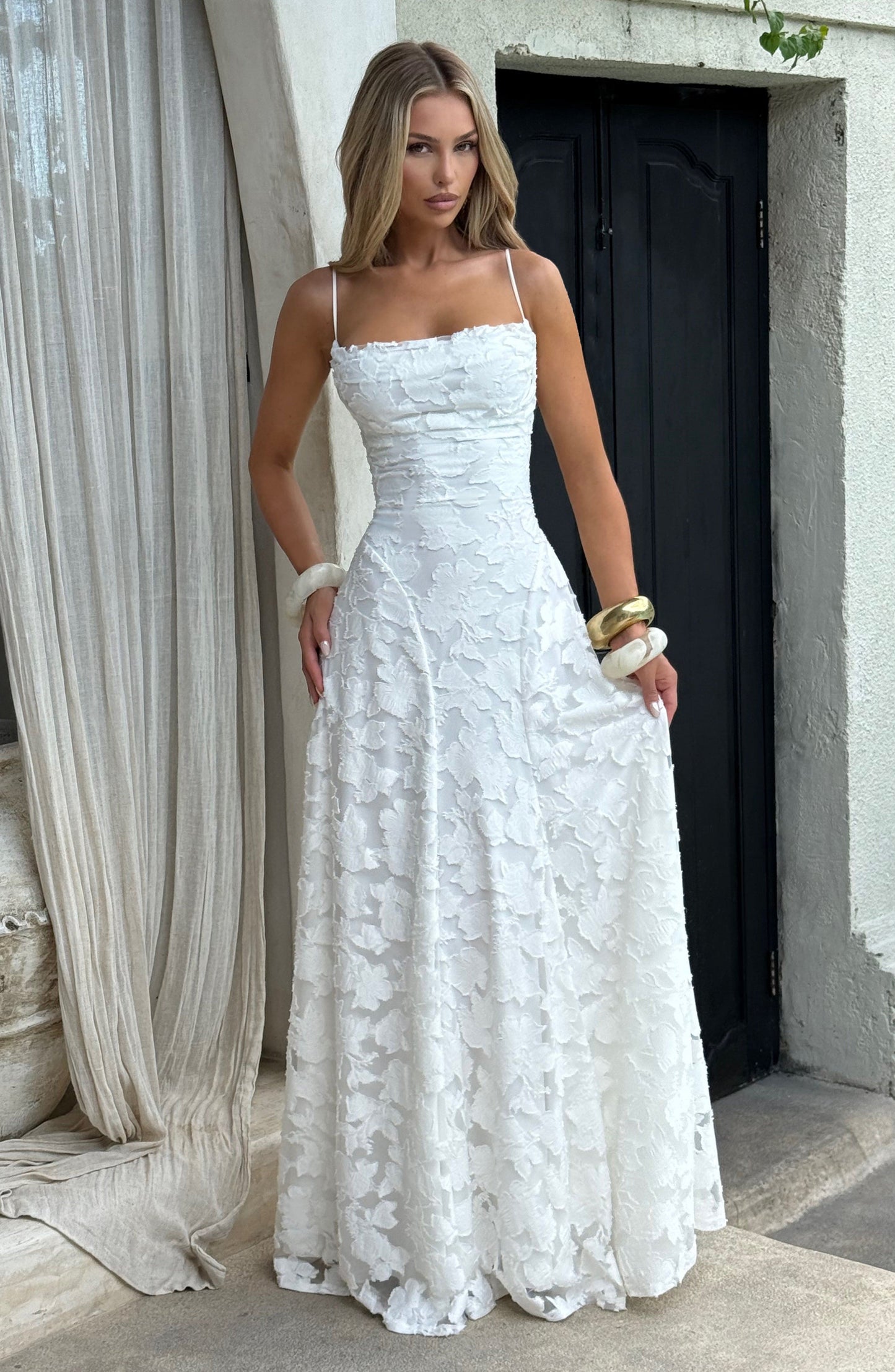 Eithne | Women's Floral Open Back Wedding Guest Maxi Dress