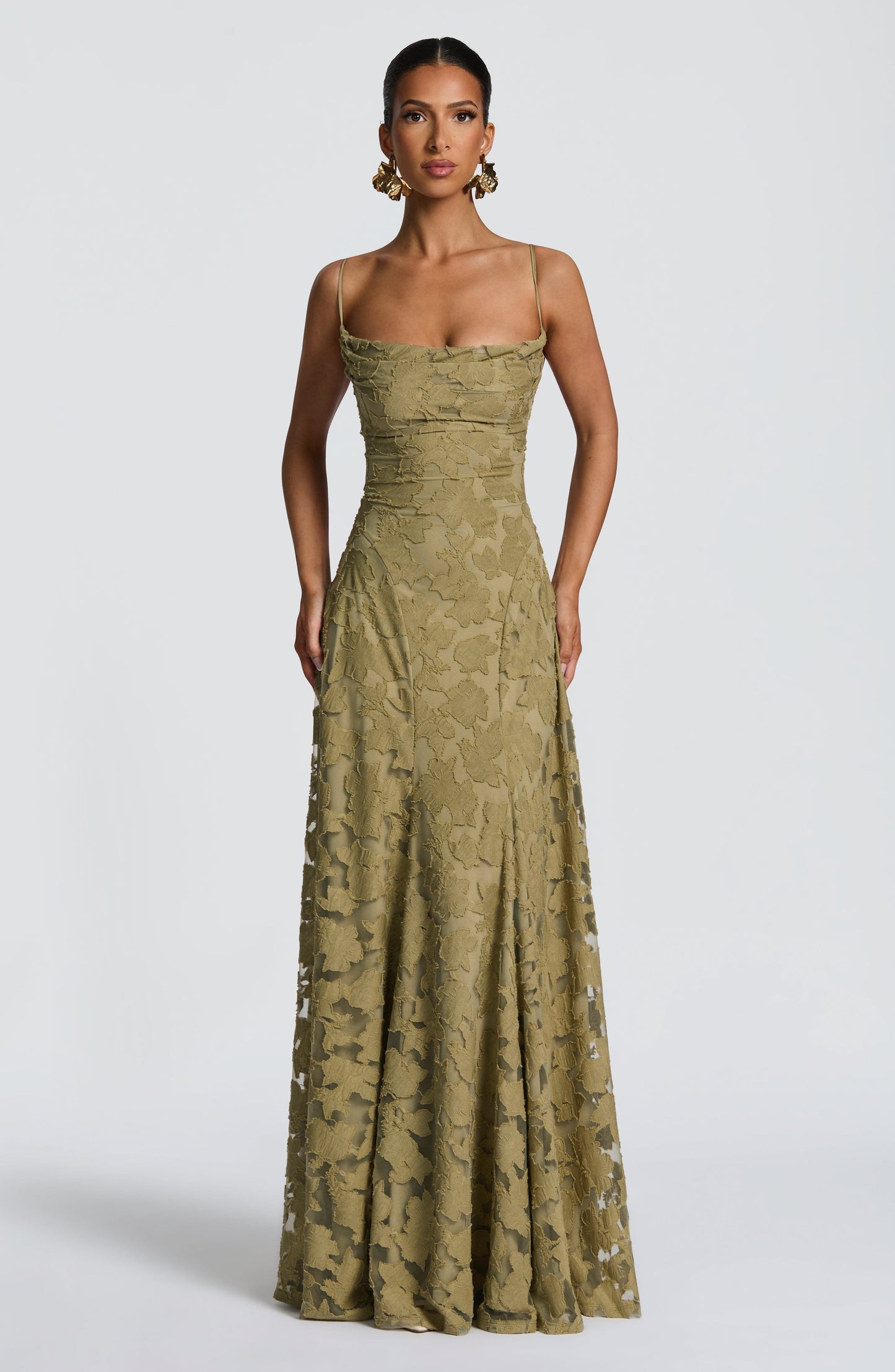 Eithne | Women's Floral Open Back Wedding Guest Maxi Dress