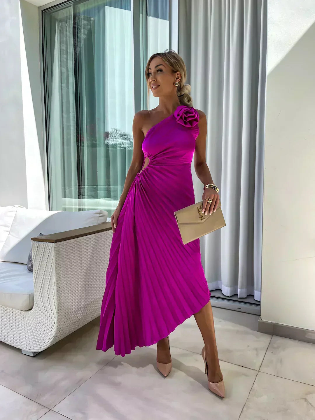 Sienna | Women’s Pleated Wedding Guest Midi Dress