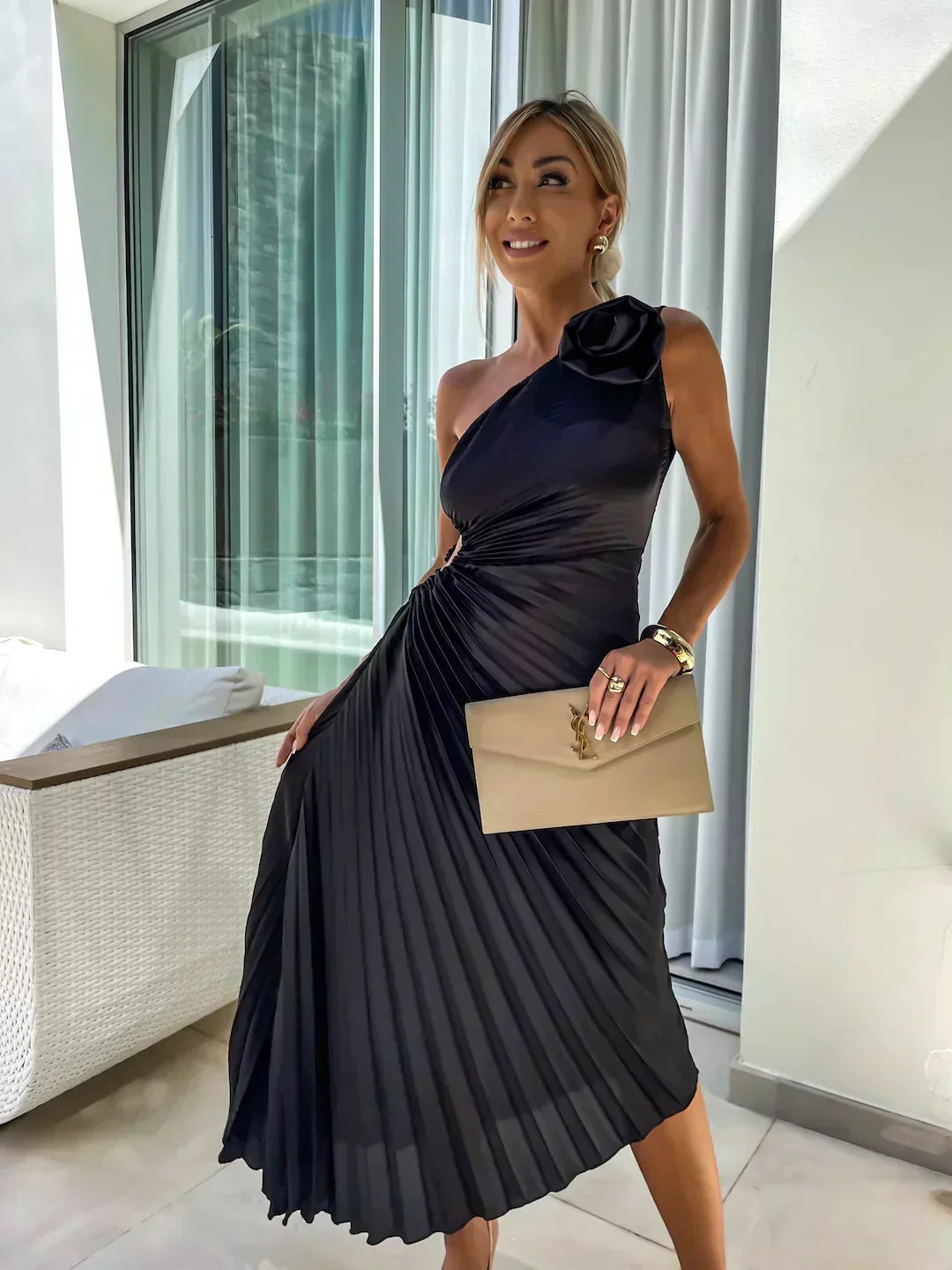 Sienna | Women’s Pleated Wedding Guest Midi Dress