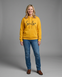 Greer | Women’s Script Print Ribbed Cuffs Hoodie