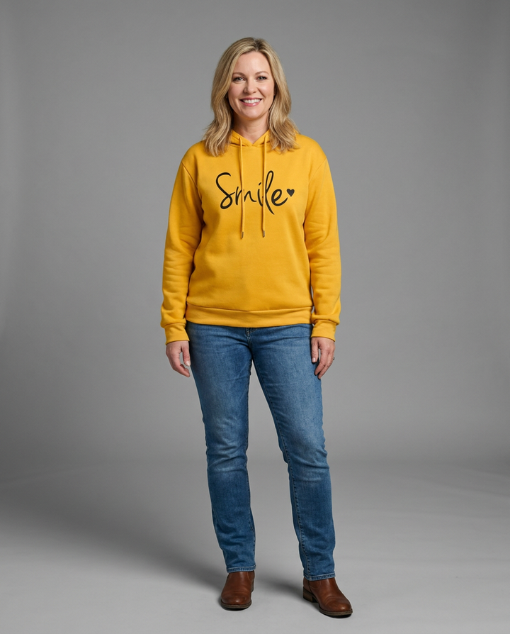 Greer | Women’s Script Print Ribbed Cuffs Hoodie