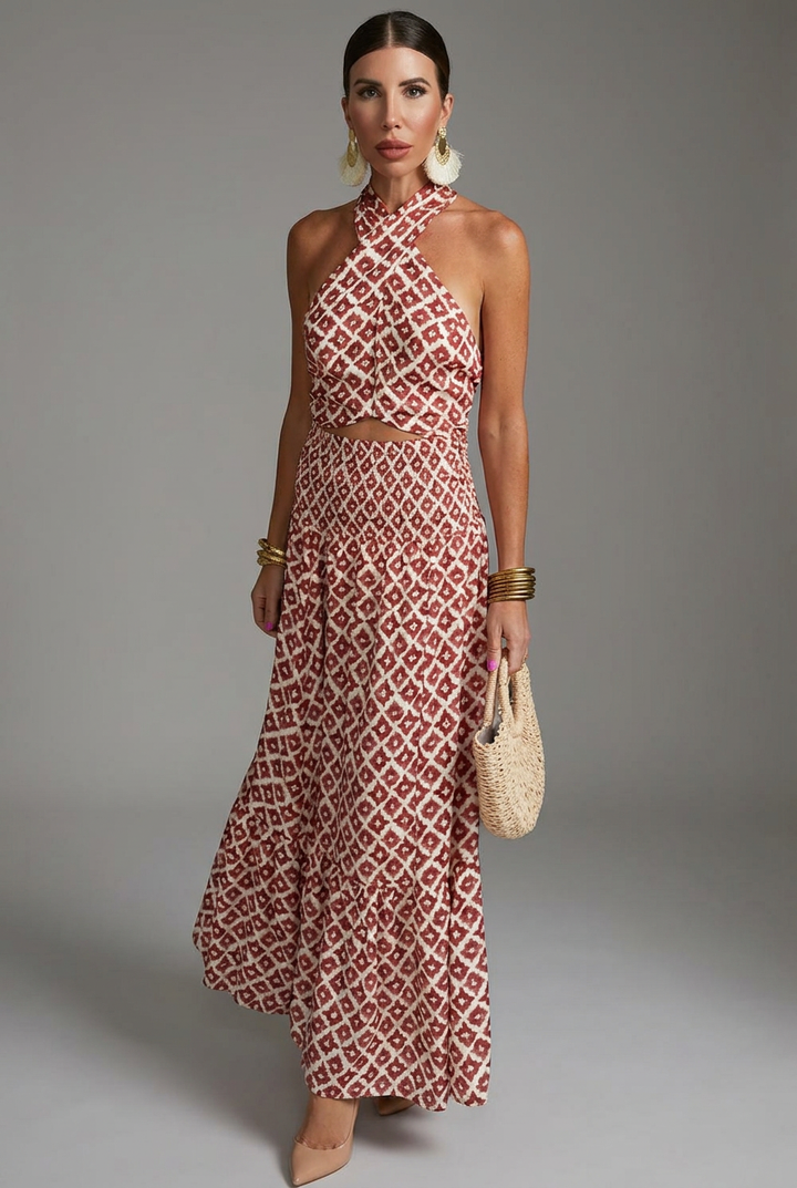 Azyrelle | Women’s Halterneck Maxi Wedding Guest Dress