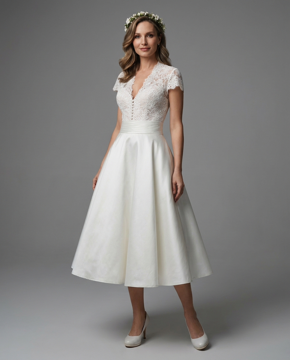 Emmalyn | Women’s Elegant Midi Wedding Guest Dress