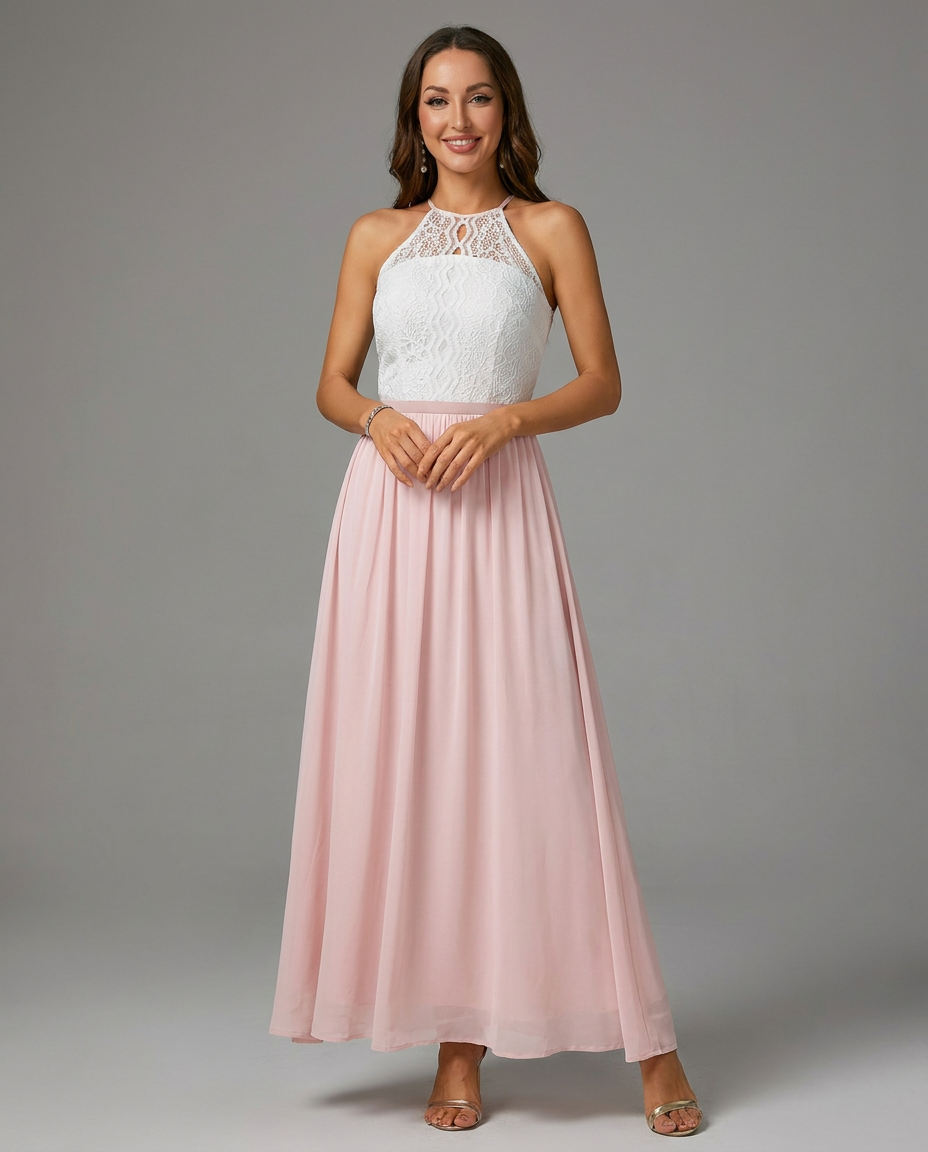 Josephine | Women Halter Neck Wedding Guest Maxi Dress