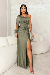 Bronagh | Women's Asymmetric One Shoulder Maxi Dress