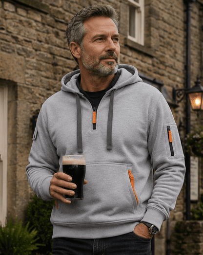 Ronan | Men's Casual Drawstring Half-Zip Hoodie