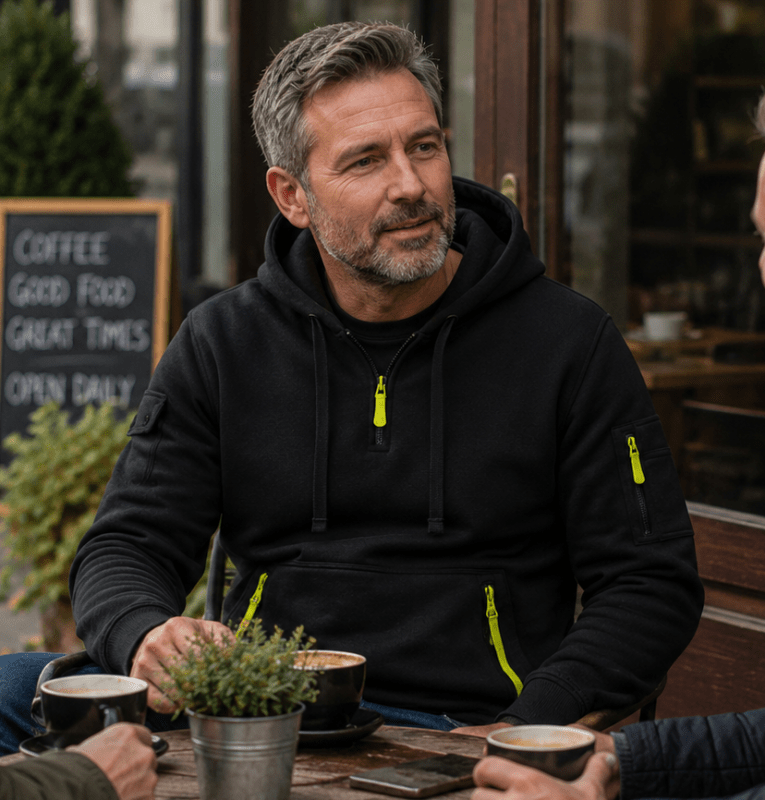 Ronan | Men's Casual Drawstring Half-Zip Hoodie