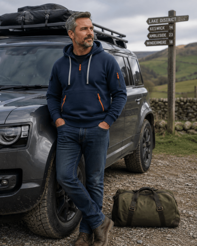 Ronan | Men's Casual Drawstring Half-Zip Hoodie