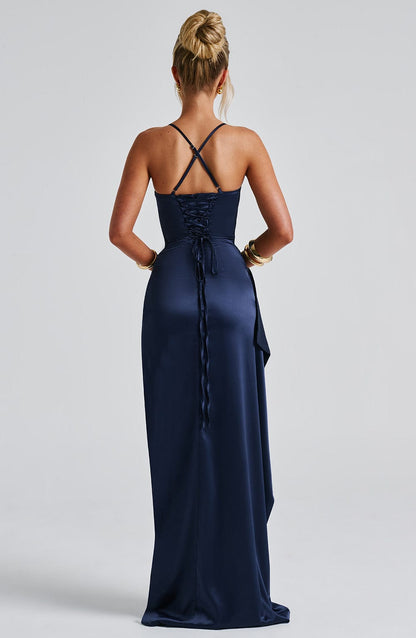 Eimear | Women's Draped Satin Evening Dress