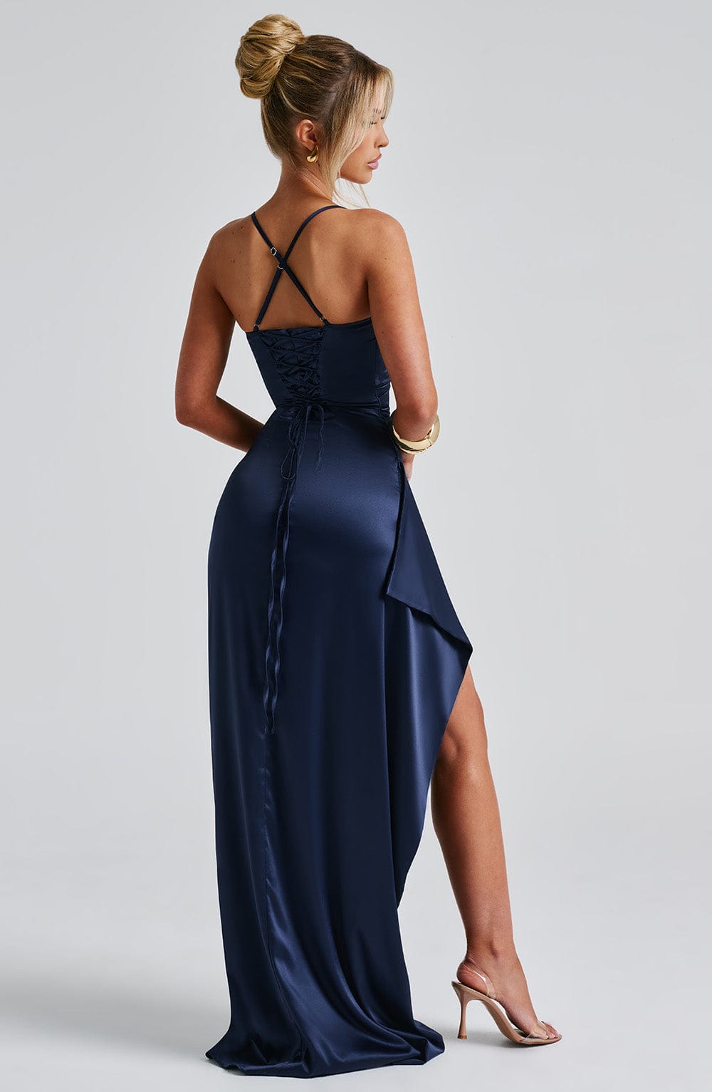 Eimear | Women's Draped Satin Evening Dress