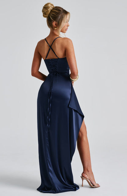 Eimear | Women's Draped Satin Evening Dress