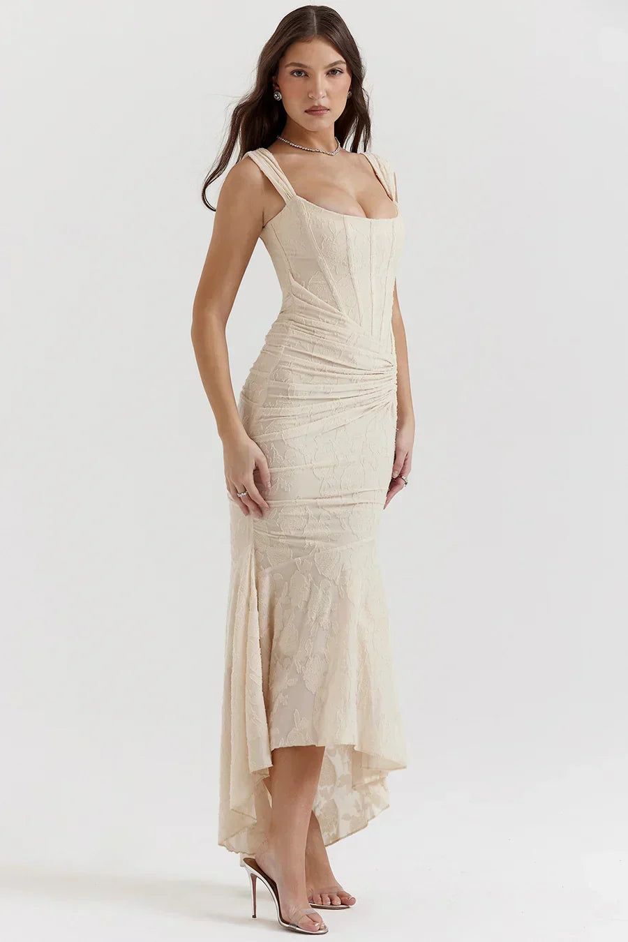 Eilish | Women's Embroidered Asymmetrical Wedding Guest Dress
