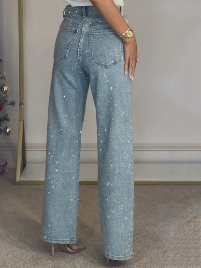 Aria | Women's Glitter High-Waist Jeans