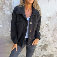 Eliana | Women's Fall Teddy Button Jacket