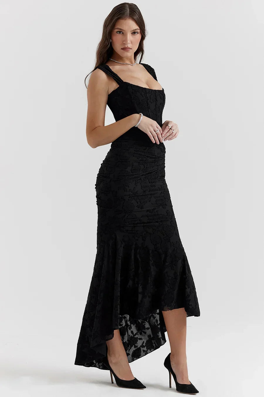 Eilish | Women's Embroidered Asymmetrical Wedding Guest Dress