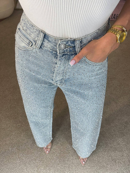 Aria | Women's Glitter High-Waist Jeans