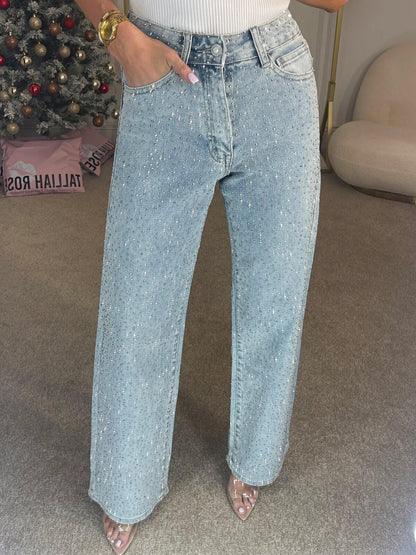 Aria | Women's Glitter High-Waist Jeans