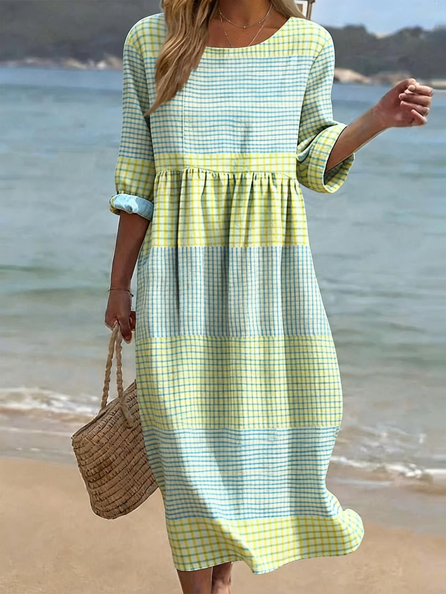 Jaelyn | Women’s Summer Plaid Midi Dress