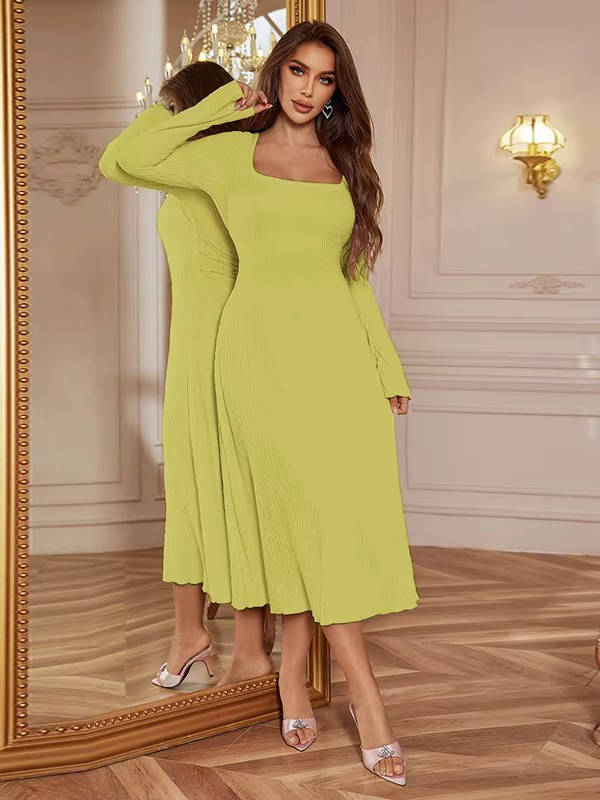 Paris | Women’s Square Neck Wedding Guest Midi Dress