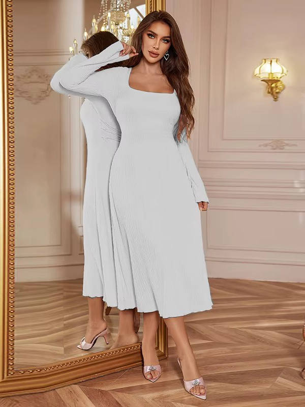 Paris | Women’s Square Neck Wedding Guest Midi Dress