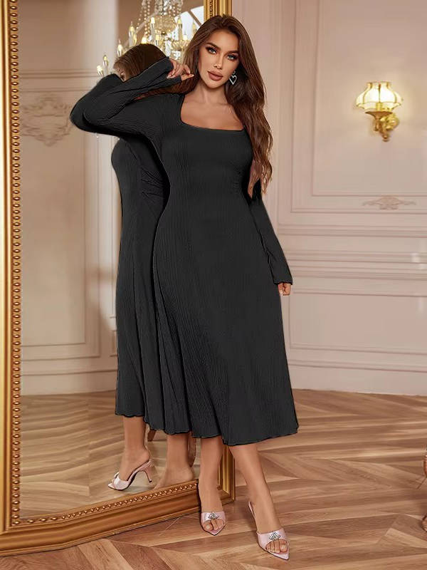 Paris | Women’s Square Neck Wedding Guest Midi Dress