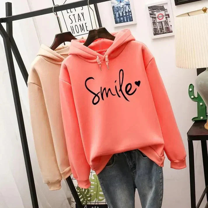 Greer | Women’s Script Print Ribbed Cuffs Hoodie
