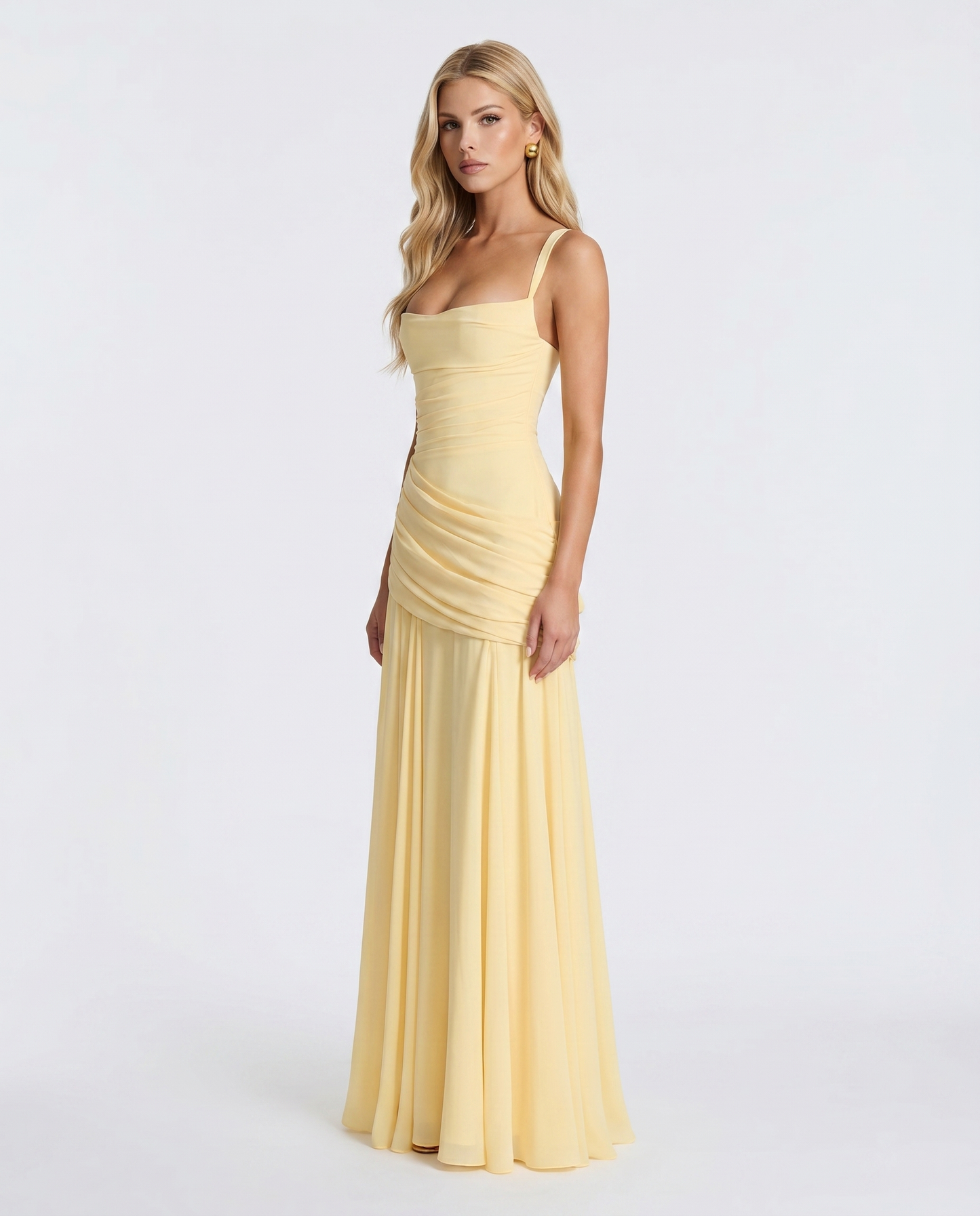 Victoria | Women's Elegant Square Neck Maxi Dress