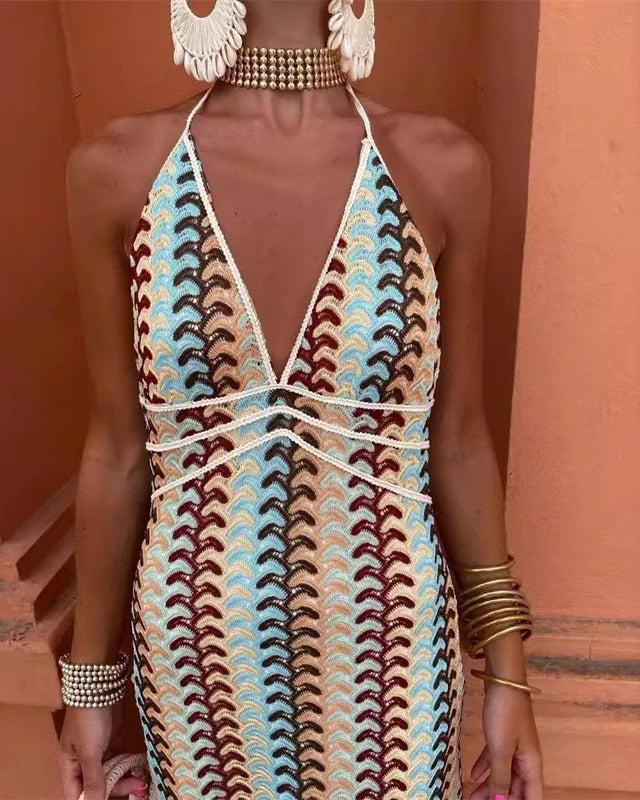Wren | Women’s Deep V-Neck Boho Maxi Dress