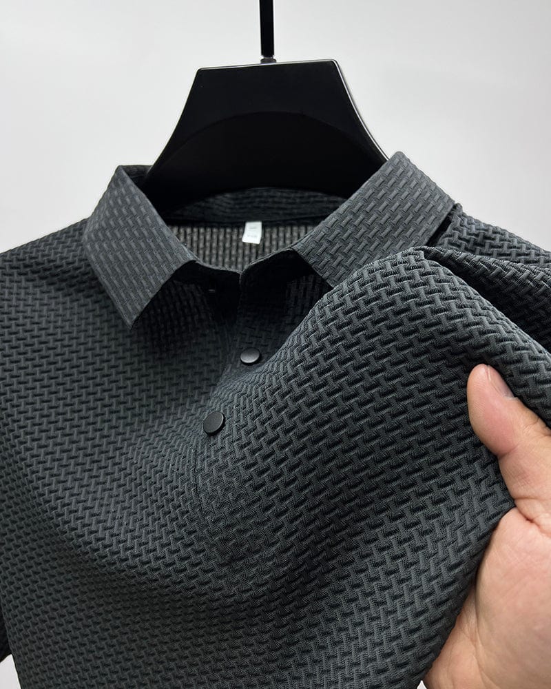 Emmet | Men's Textured Short Sleeve Polo Shirt