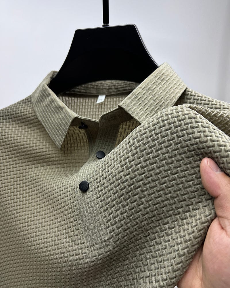 Emmet | Men's Textured Short Sleeve Polo Shirt