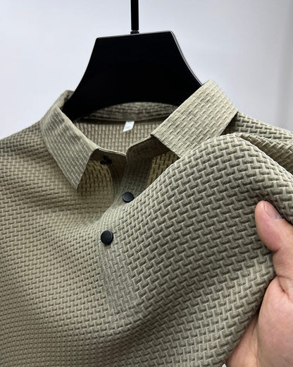 Emmet | Men's Textured Short Sleeve Polo Shirt